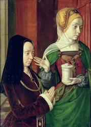 Madeleine de Bourgogne presentada por Santa María Magdalena